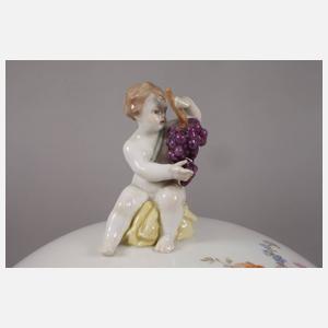 KPM Berlin runde Deckelschüssel "Blumen und Insekten"