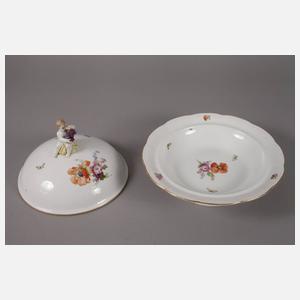 KPM Berlin runde Deckelschüssel "Blumen und Insekten"
