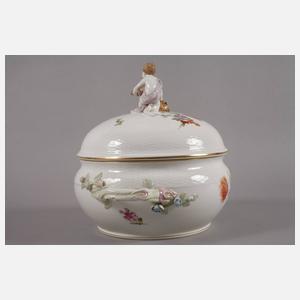 KPM Berlin große Deckelterrine "Blumen und Insekten"