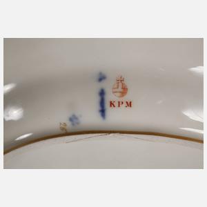 KPM Berlin drei große Vorlegeplatten Reliefgold