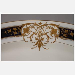 KPM Berlin drei große Vorlegeplatten Reliefgold