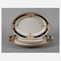 KPM Berlin drei große Vorlegeplatten Reliefgold111