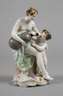 KPM Berlin Bacchantin mit Weinschlauch und Knabe