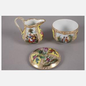 Meißen Teichert Solitär Watteaumalerei