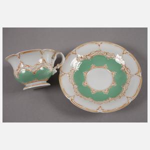 Meissen Mokkatasse mit Untertasse "B-Form"