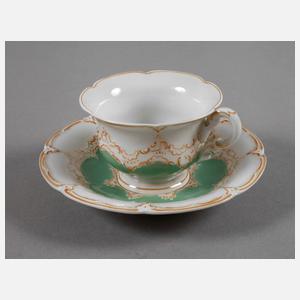 Meissen Mokkatasse mit Untertasse "B-Form"