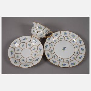 Meissen zwei Mokka-Prunkgedecke