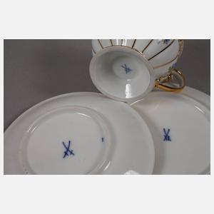 Meissen zwei Mokka-Prunkgedecke