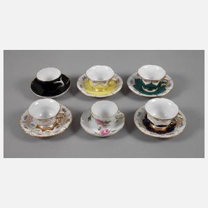 Meissen Konvolut Mokkatassen