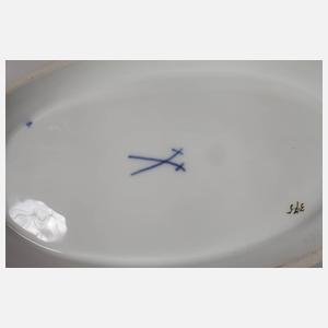 Meissen ovale Prunkschale Weinrankenrelief