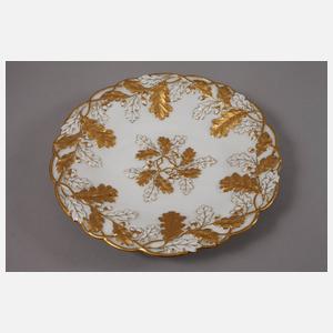 Meissen Prunkteller Eichenlaubrelief