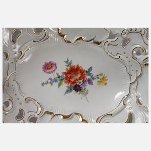 Meissen ovale Prunkschale "Blumenbukett"
