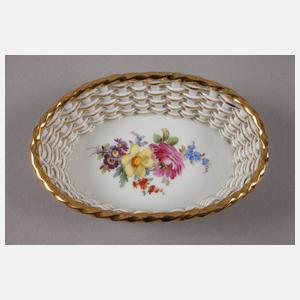Meissen kleine Korbschale "Blumenbukett"