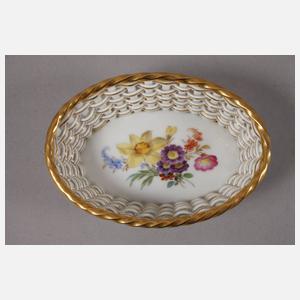 Meissen kleine Korbschale "Blumenbukett"