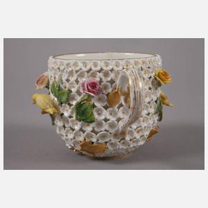 Meissen Schneeball-Tasse mit Vögeln