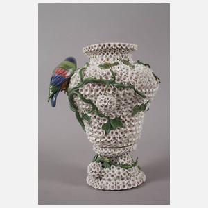 Schneeball-Vase mit Papagei