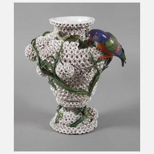 Schneeball-Vase mit Papagei