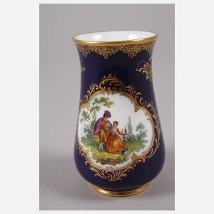 Meissen kleine Prunkvase Watteaumalerei