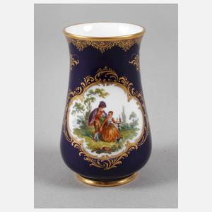 Meissen kleine Prunkvase Watteaumalerei