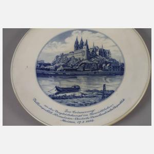Meissen Erinnerungsteller mit Ansicht Meißener Burg