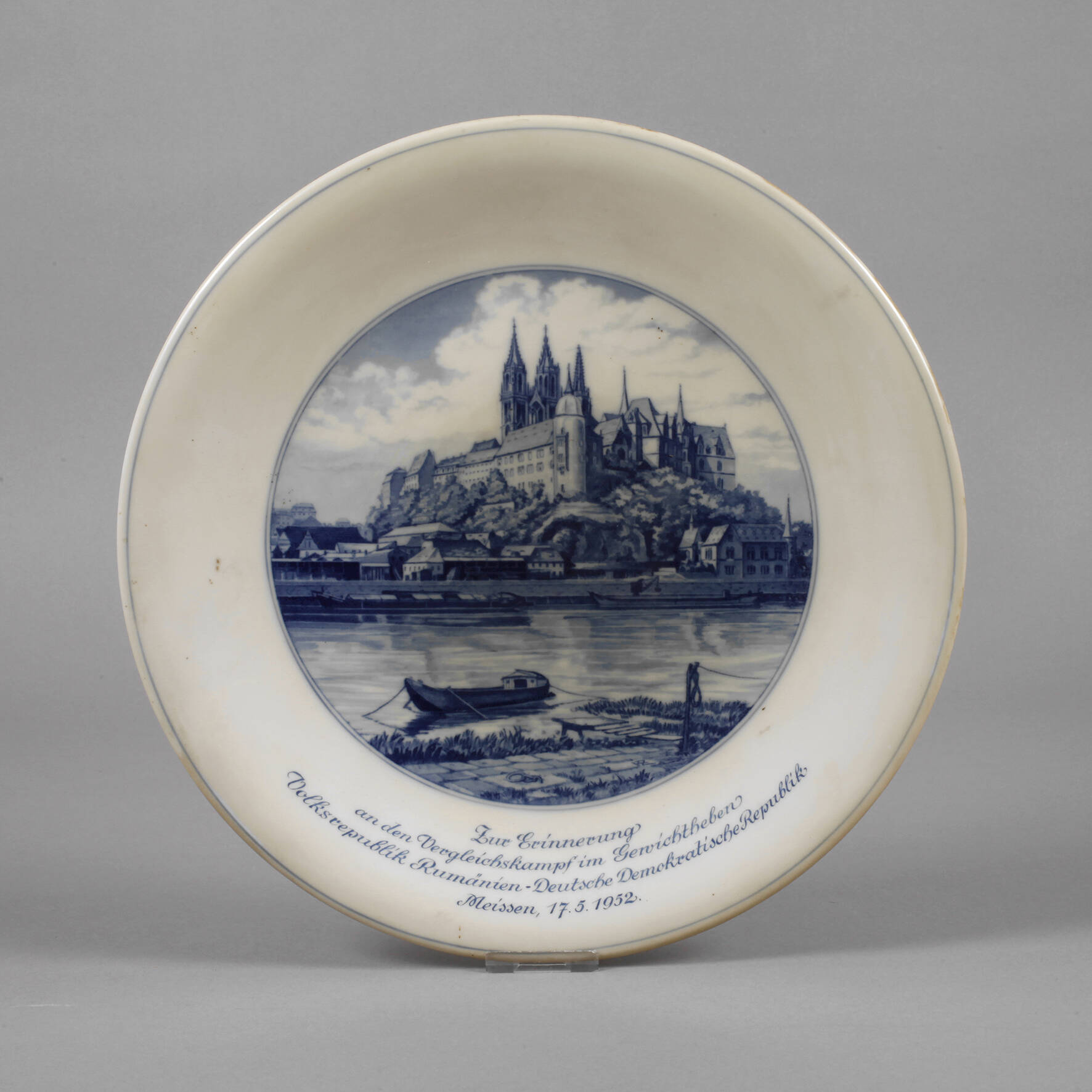 Meissen Erinnerungsteller mit Ansicht Meißener Burg