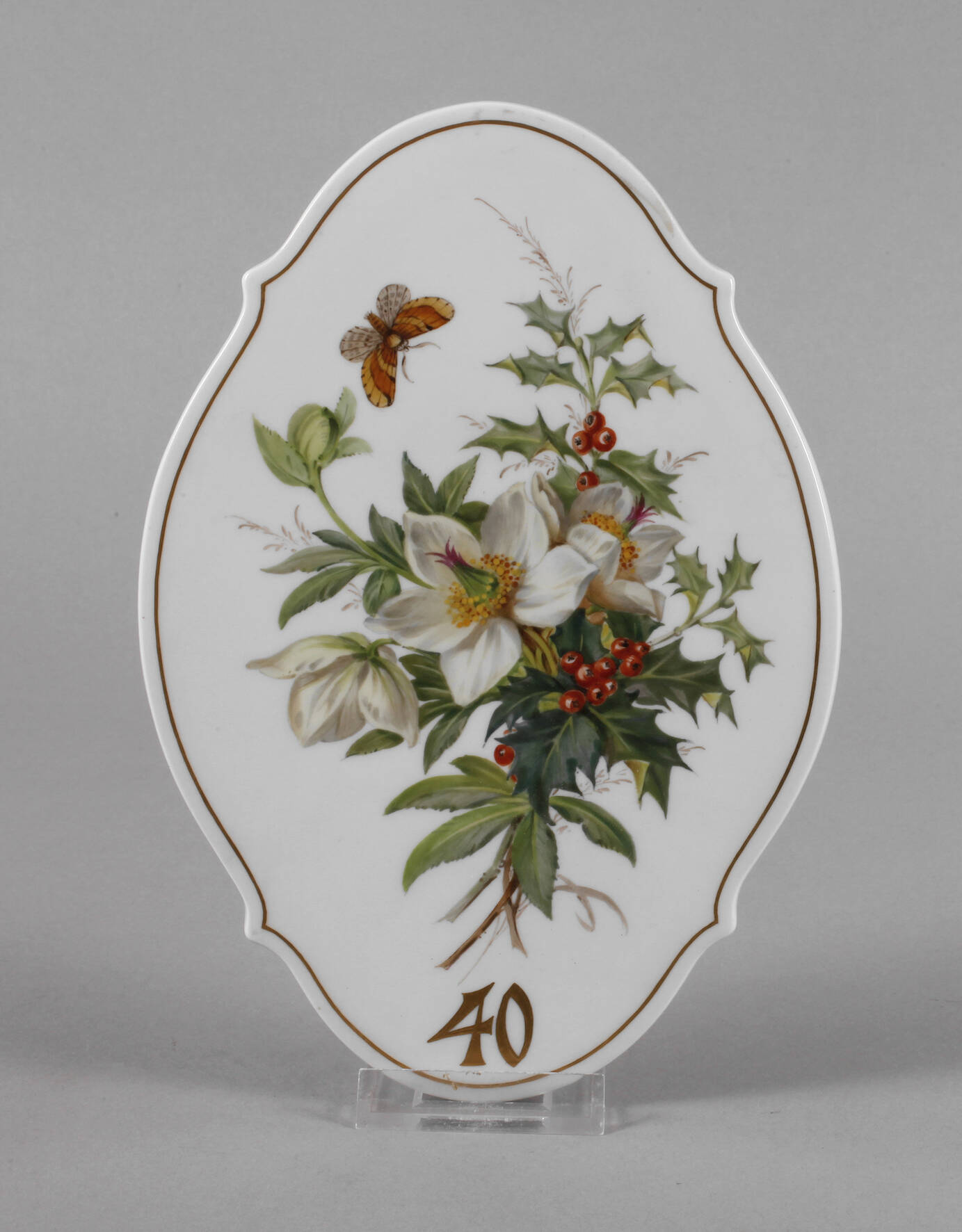 Meissen Bildplatte Winterbukett