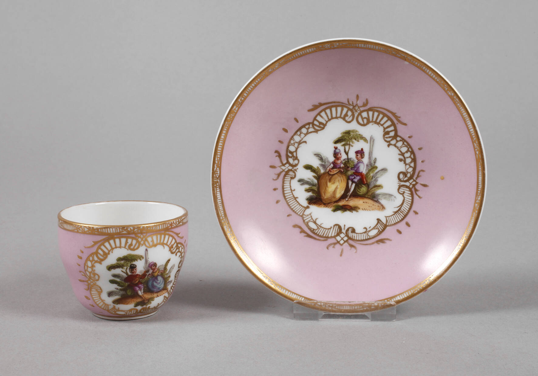 Meissen Mokkatasse Figurenmalerei