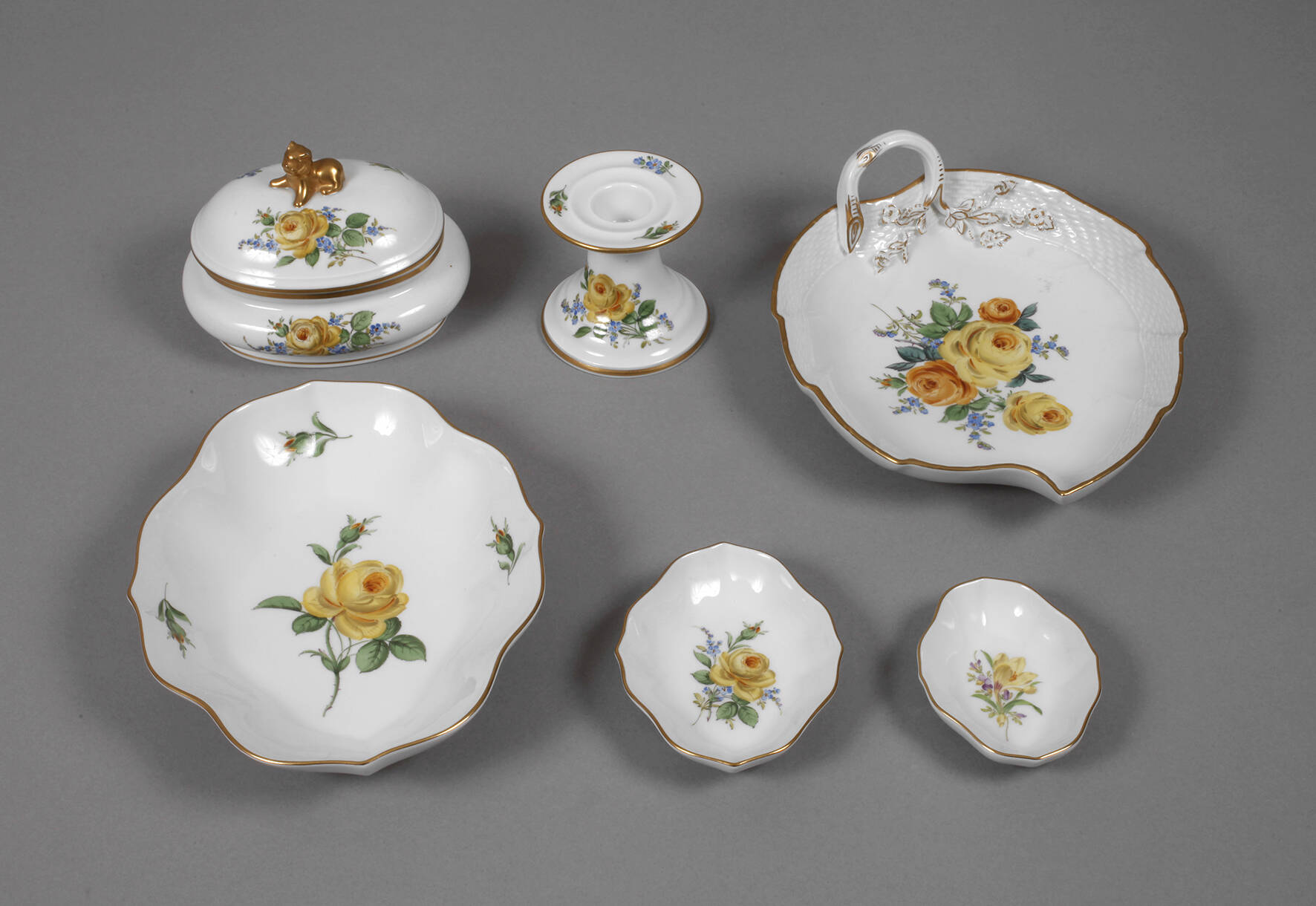 Meissen Konvolut "Gelbe Rose"