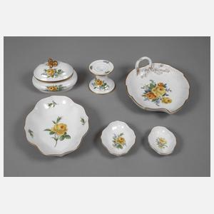 Meissen Konvolut "Gelbe Rose"