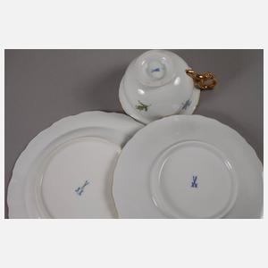 Meissen Gedeck "Gelbe Rose und Vergissmeinnicht"