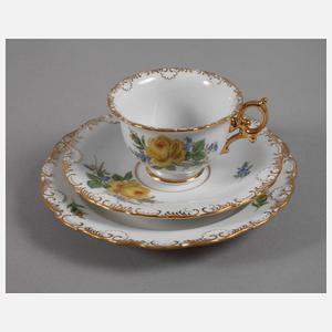 Meissen Gedeck "Gelbe Rose und Vergissmeinnicht"