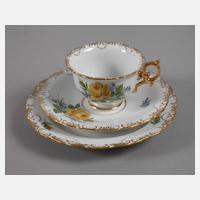 Meissen Gedeck "Gelbe Rose und Vergissmeinnicht"111