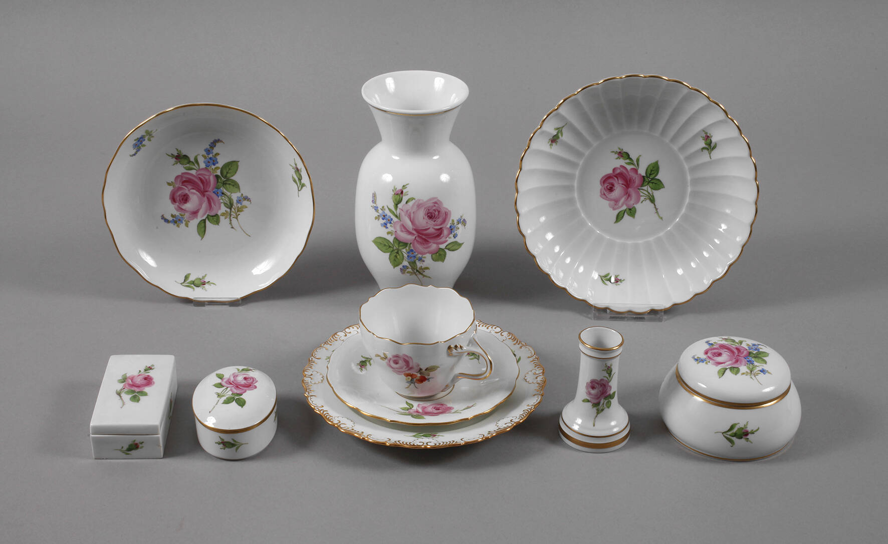 Meissen Konvolut "Rote Rose"