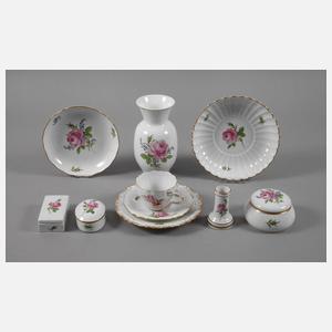 Meissen Konvolut "Rote Rose"