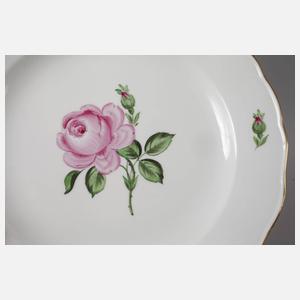 Meissen sechs Speiseteller "Rote Rose"