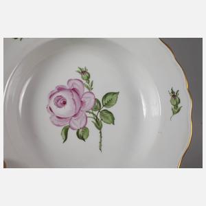 Meissen zehn Suppenteller "Rote Rose"