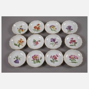 Meissen zwölf Konfektschalen "Blume 1"