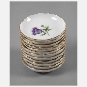 Meissen zwölf Konfektschalen "Blume 1"