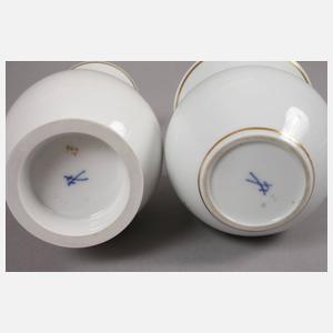 Meissen zwei Vasen Blumenmalerei