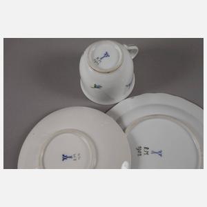 Meissen Gedeck naturalistische Blumenmalerei