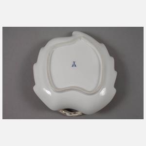 Meissen Blattschale mit Streublümchendekor