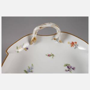 Meissen Blattschale mit Streublümchendekor