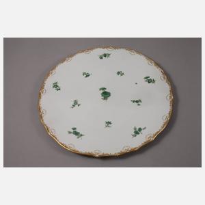 Meissen Rest-Teeservice kupfergrünes Streublümchendekor