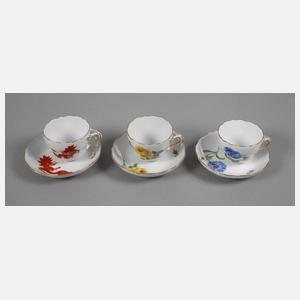 Meissen drei Mokkatassen
