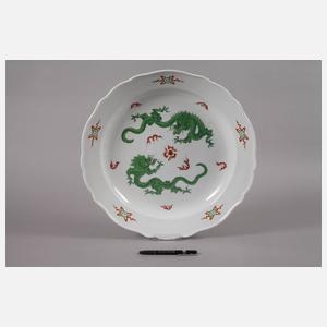 Meissen große Anbietplatte "Grüner Mingdrache"