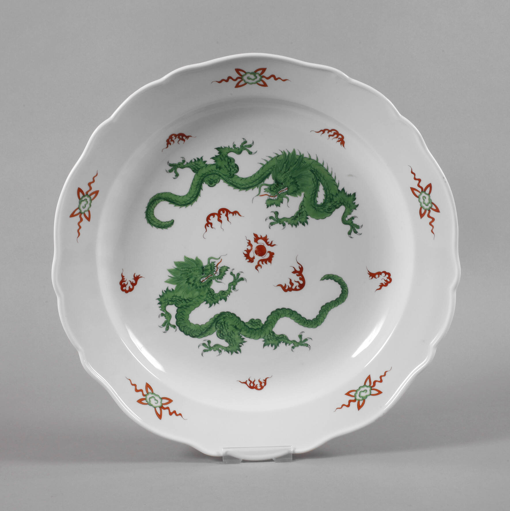 Meissen große Anbietplatte "Grüner Mingdrache"