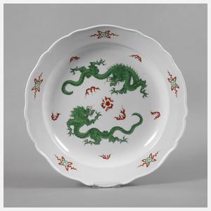 Meissen große Anbietplatte "Grüner Mingdrache"