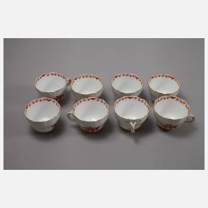 Meissen Rest-Kaffeeservice "Indische Malerei, rot"
