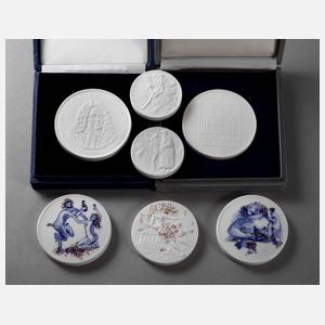 Meissen Konvolut Medaillen und Plaketten