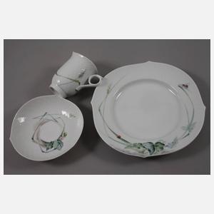 Meissen Frühstückservice "Waldflora mit Insekten"